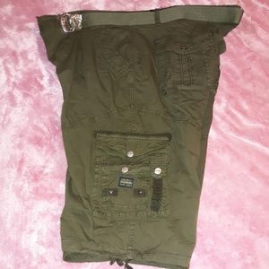 Mens Tactical Reinforced Belted Cargo shorts